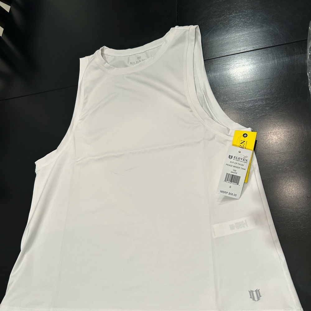 Eleven by Venus Williams White Tank Top Peace Maker small stretch‎